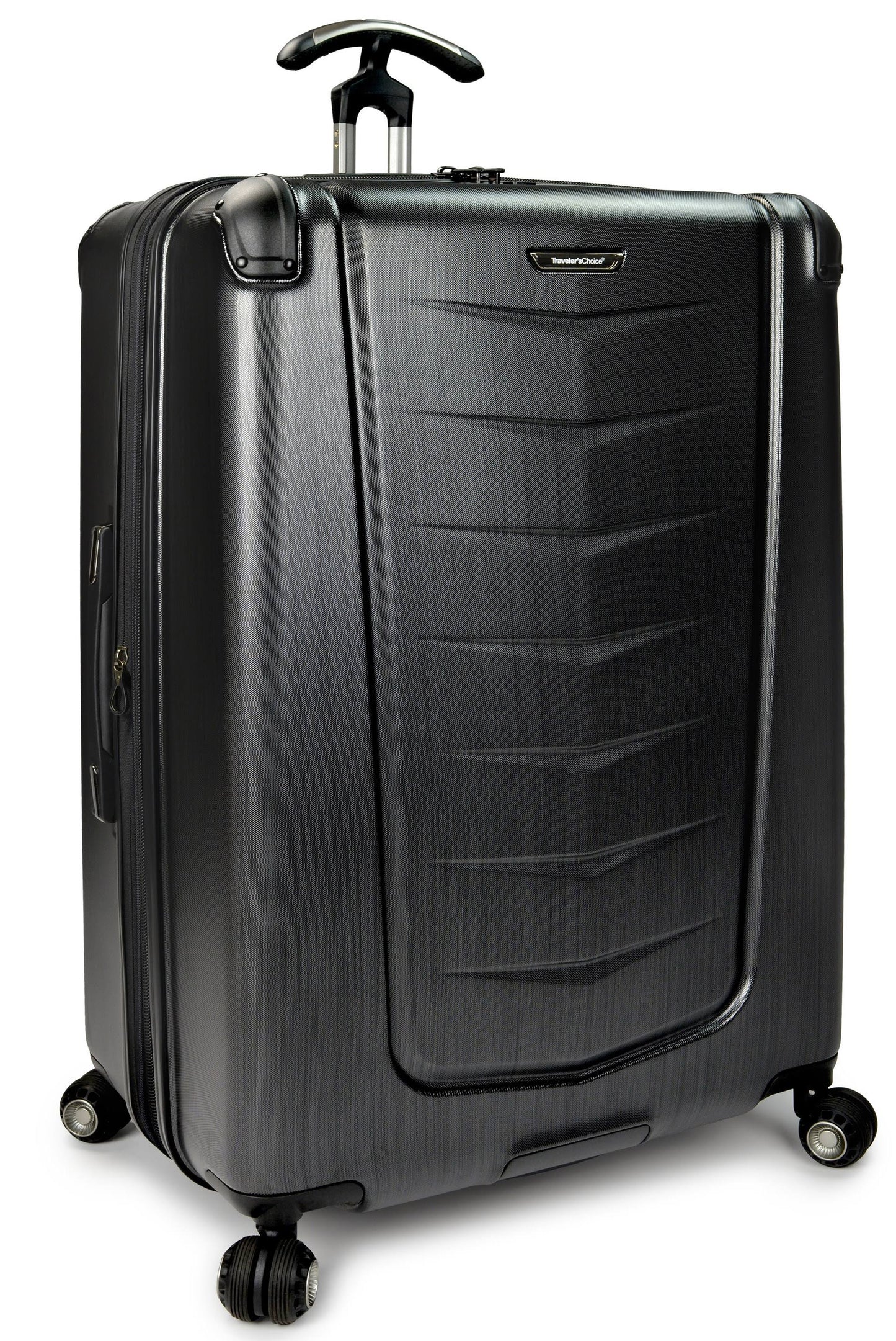 Traveler s Choice Silverwood Ii Hardside Expandable Spinner, Navy, 26 Checked Luggage