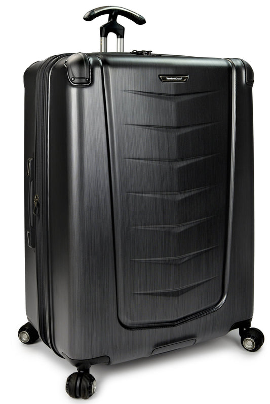 Traveler s Choice Silverwood Ii Hardside Expandable Spinner, Navy, 26 Checked Luggage