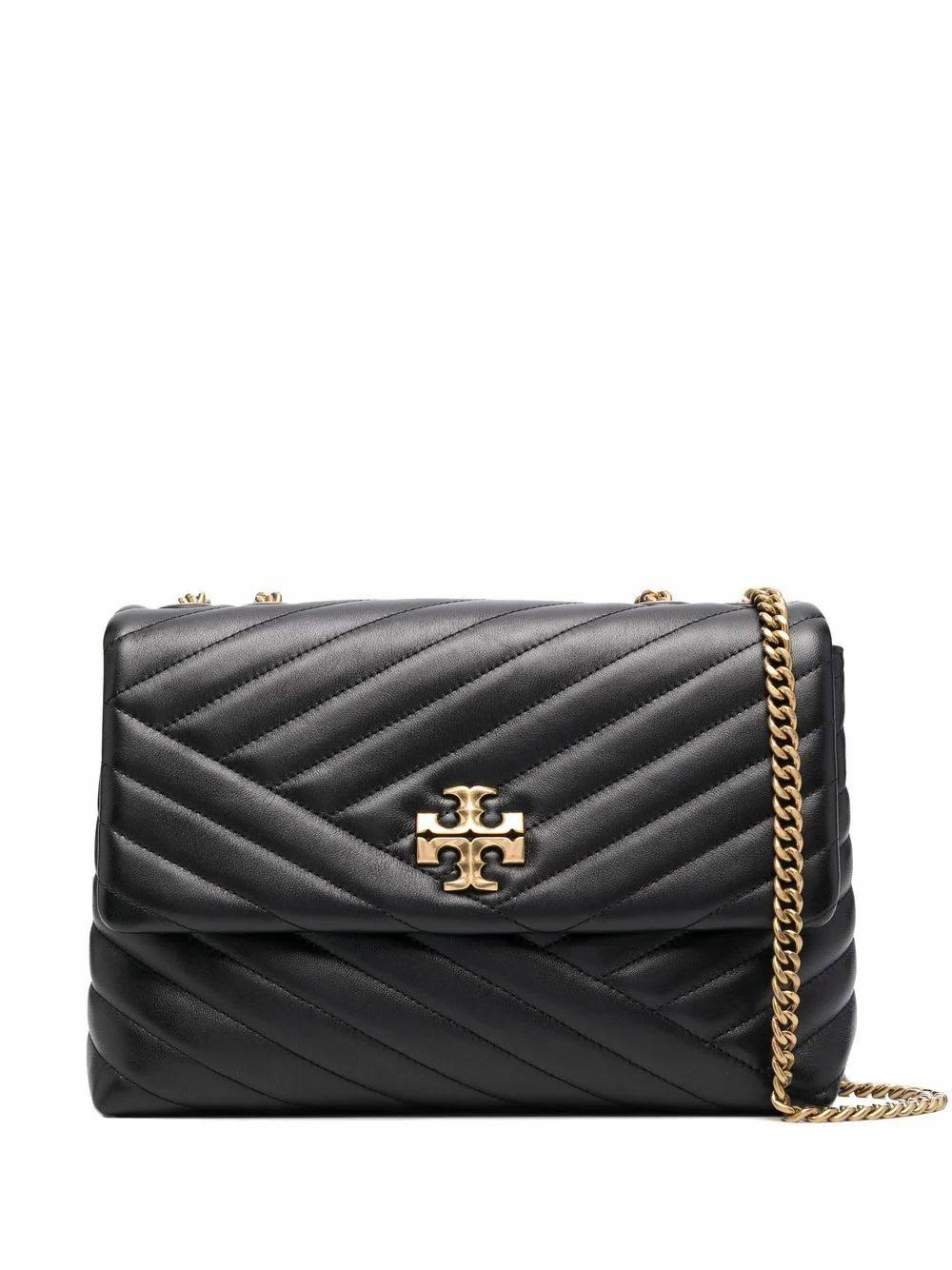 New Tory Burch Black Small Kira Chevron Convertible Shoulder Bag