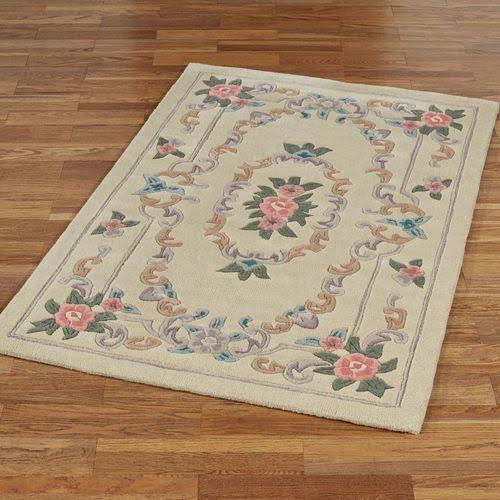 Serena Aubusson Ii Rectangle Rug 5feet 3inches X 8feet 3inches Floral Wool Sofa Size Area Rugs , 5 3 X 8 3, Midnight Blue Flower