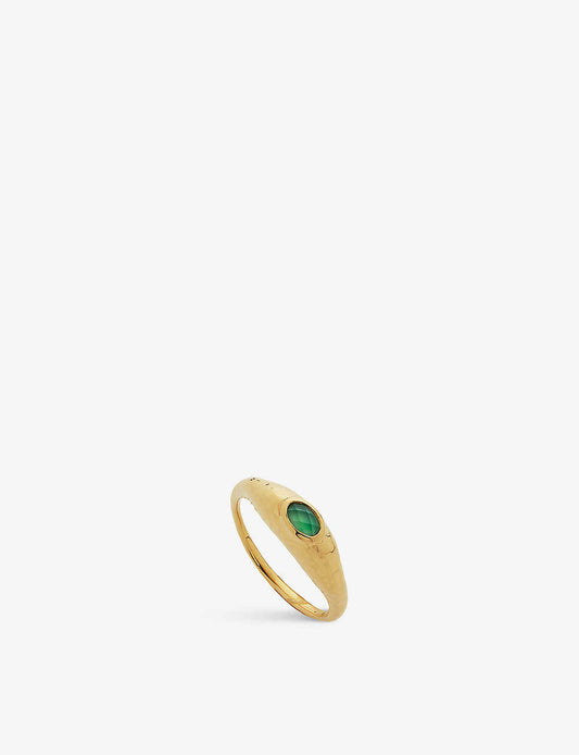 Monica Vinader - Gp Deia Gemstone Ring - Green Onyx