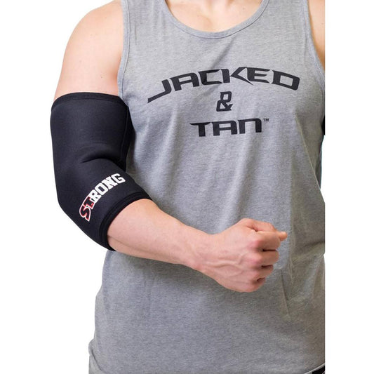 Sling Shot Strong Compression Elbow Sleeves By Mark Bell - 5mm Thick - Black - L