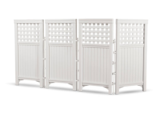 Suncast 4-Piece Lattice Outdoor Screen Enclosure Set, White