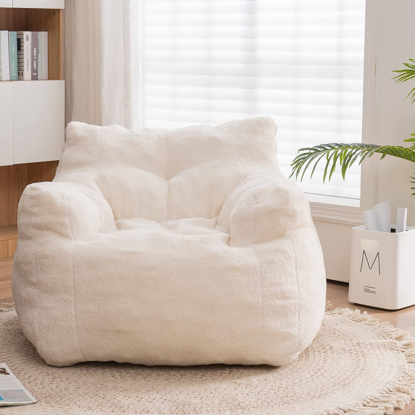 Recaceik Bean Bag Chairs, Tufted Soft Stuffed Bean Bag Chair With Filler, Fluffy