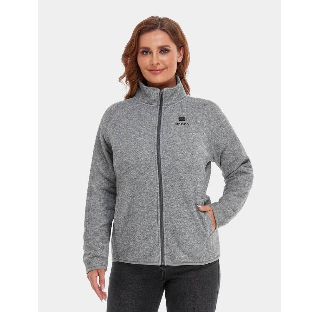 Ororo Women s Heated Jacket-Full Zip Fleece Jacket With Battery Pack, Size: Large, Black