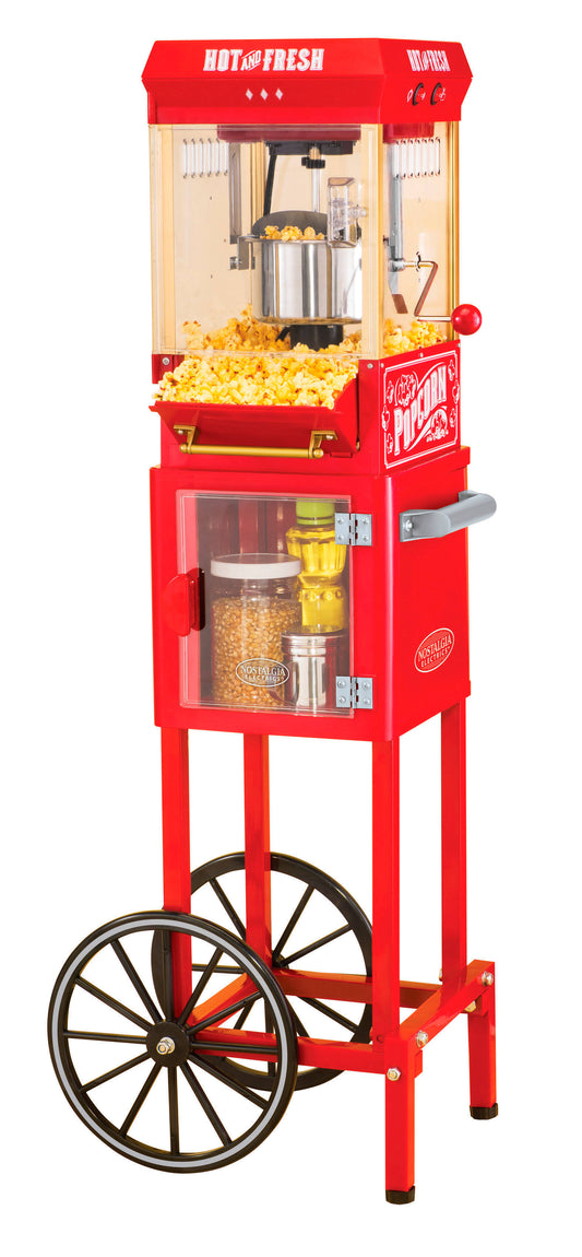 Nostalgia Electrics Vintage Collection Popcorn Cart, Red, 48