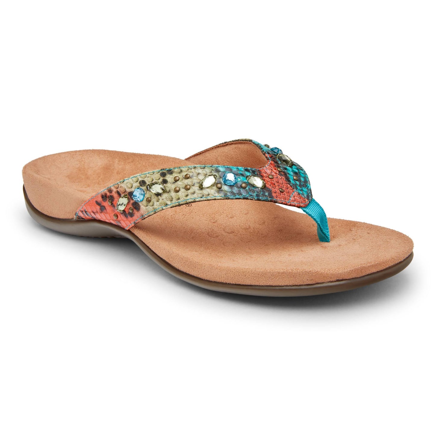 Vionic Lucia Toe Post Sandal Blue Teal 8.5