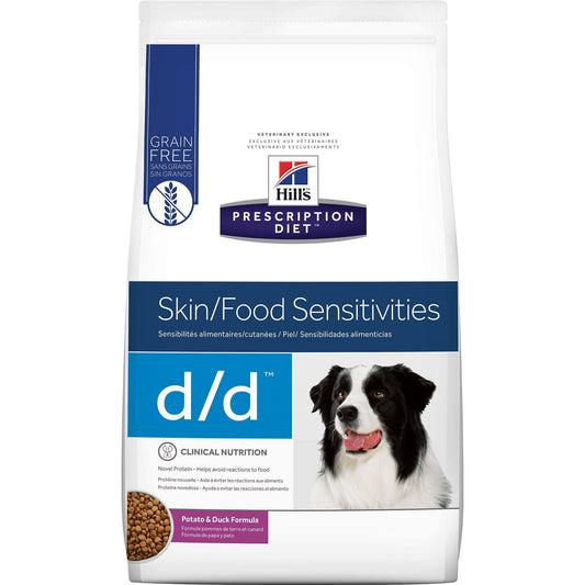 Prescription Diet D/D Dog Nutrition, Therapeutic, Potato & Duck Formula - 25 Lb 11.3 Kg