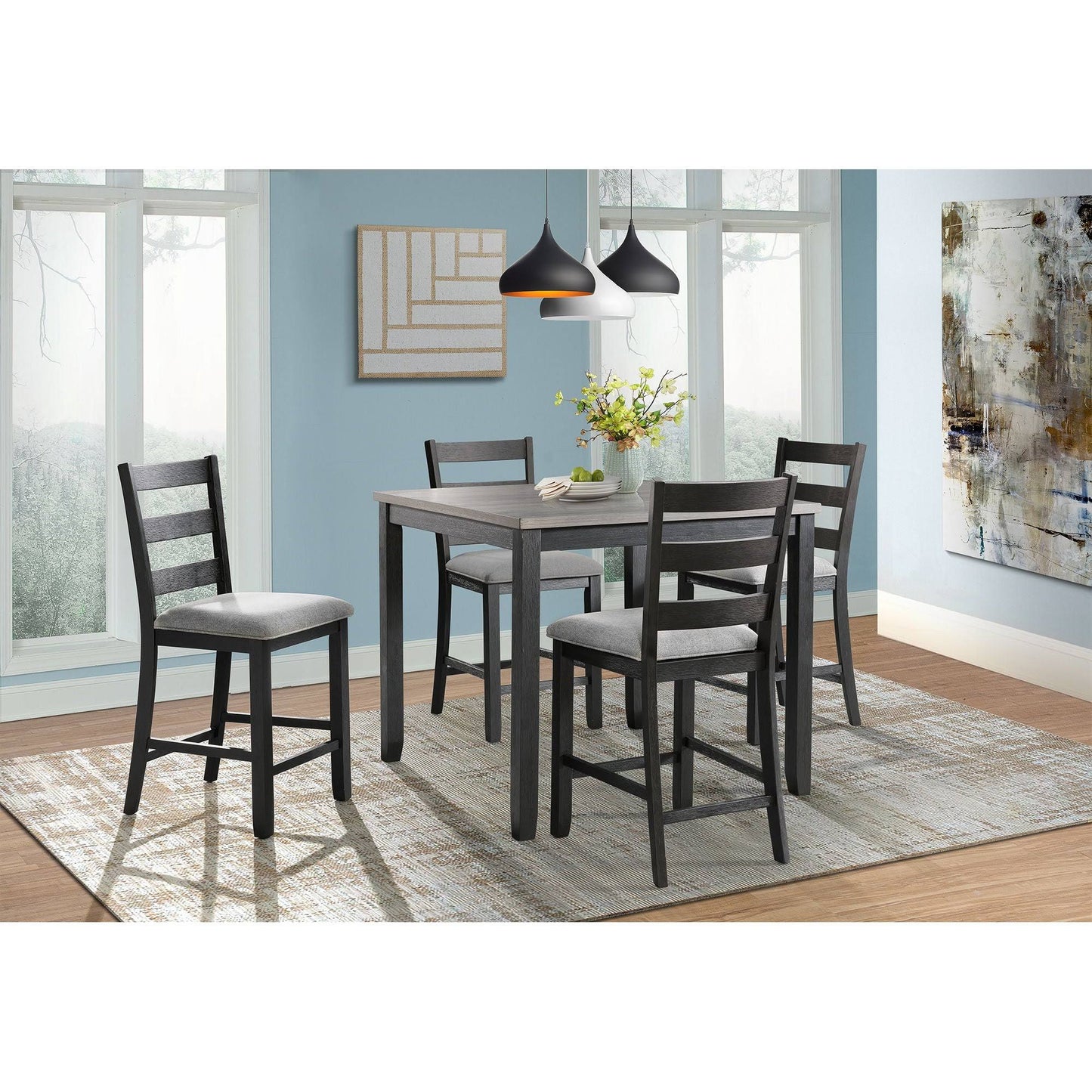 Picket House Furnishings Kona Gray 5pc Counter Height Dining Set-Table