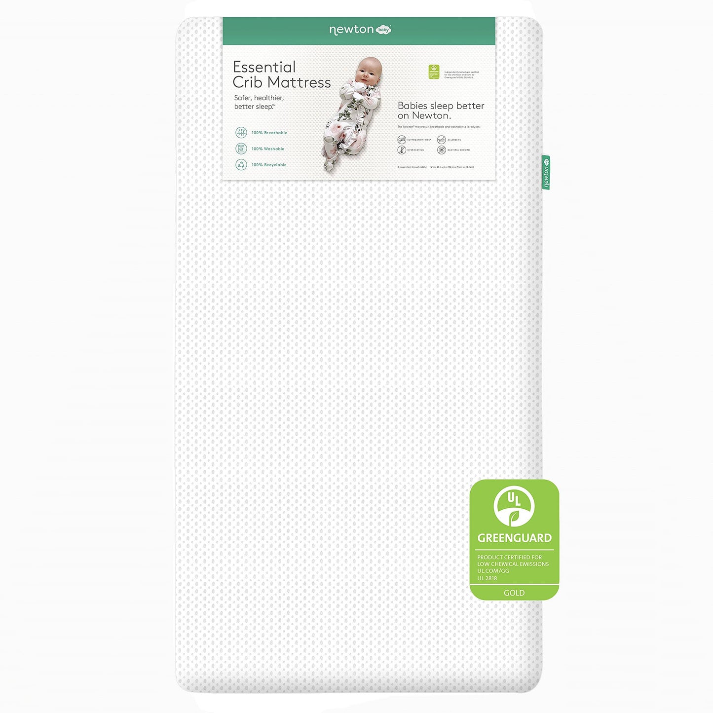 Newton Baby | Essential Crib Mattress | 100% Breathable, Washable And Recyclable