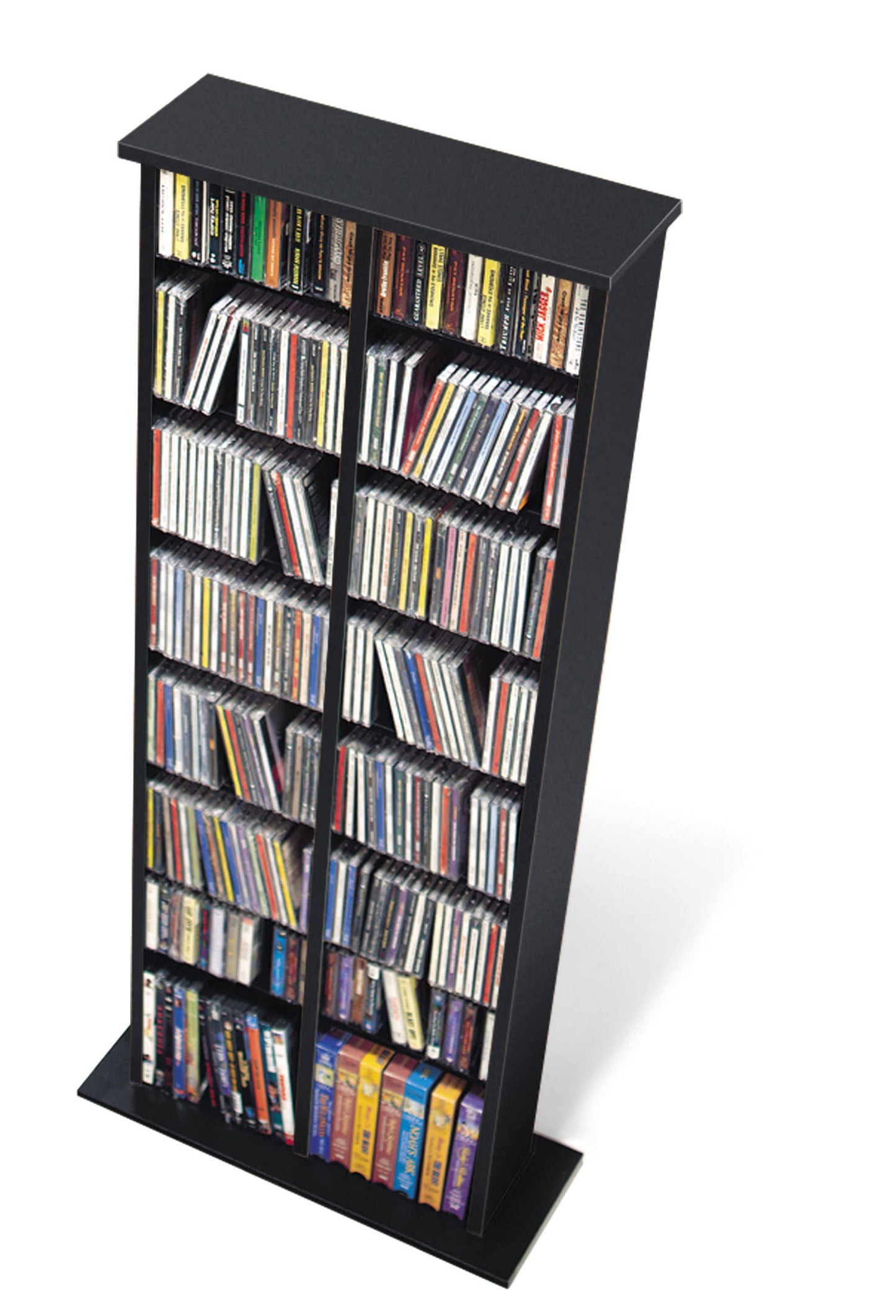 Prepac Double Multimedia Storage Tower, Black