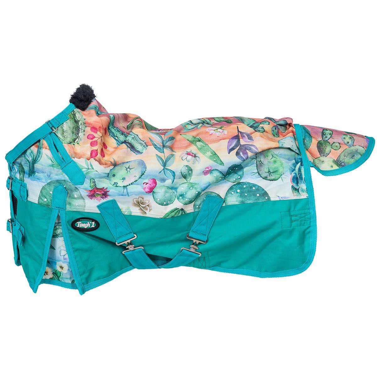 Tough 1 Mini 1200d Turnout Sheet With Snuggit Neck - Cactus Print